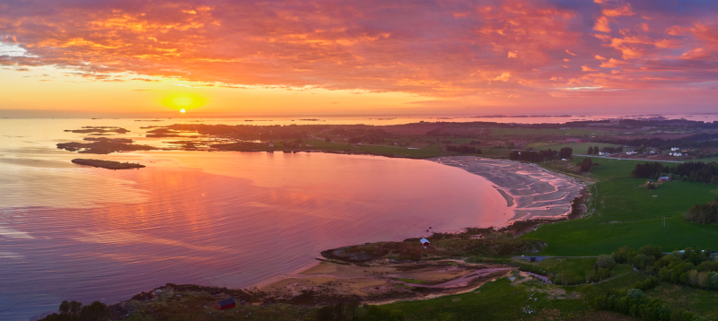 Røabukta - Solnedgang Panorama